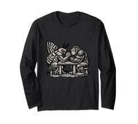 Moth vs Gorilla Arm Wrestling Strength Mythical Creature Long Sleeve T-Shirt