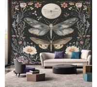 Moth Wallpaper, Insects Butterfly Wallpaper for Living Room, Bedroom, Non-Woven Decor Wall Paper, Photo Mural Dining Room, Hallway, Lounge, 100 X 70 cm G4H215