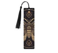 Moth Wood Bookmark for Book Lovers Birthday Teachers Gift, Handmade Craft Book Marks Ornaments with Tassel Exquisite Reading Page Markers for Men Women