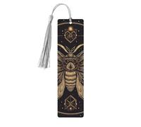 Moth Wood Bookmark for Book Lovers Birthday Teachers Gift, Handmade Craft Book Marks Ornaments with Tassel Exquisite Reading Page Markers for Men Women
