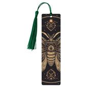Moth Wood Bookmark for Book Lovers Birthday Teachers Gift, Handmade Craft Book Marks Ornaments with Tassel Exquisite Reading Page Markers for Men Women