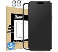 Mothca Matte Screen Protector for iphone 16 6.1-Inch (2+2 Pack), 2 Pcs matt Tempered Glass films + 2 Pcs Camera Lens Protector, Anti-Glare & Anti-Fingerprint