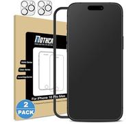 Mothca Matte Screen Protector for iphone 16 pro max (2+2 Pack), 2 Pcs Matt Tempered Glass films + 2 Pcs Camera Lens Protector, Anti-Glare & Anti-Fingerprint