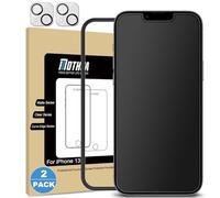 Mothca Matte Tempered Glass for iPhone 13 and Rear Camera Protection [2 + 2 Pieces], Anti-Glare and Anti-Fingerprint 9H Glass Screen Protector