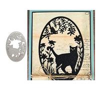 Mothcattl Cutting Dies,Cat Bird Oval Metal Cutting Dies Card Making Emboss Stencil DIY Scrapbook Album Paper Cards Craft Decor