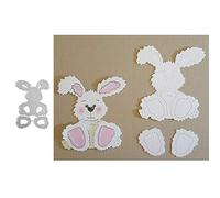 Mothcattl Cutting Dies,Easter Rabbit Bunny Metal Embossing Stencil Mould Template for DIY Card Making Emboss Stencil Scrapbook Album Paper Cards Craft Decor