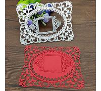 Mothcattl Cutting Dies,Lace Photo Frame Metal Embossing Stencil Mould Template for DIY Card Making Emboss Stencil Scrapbook Album Paper Craft Decor Silver