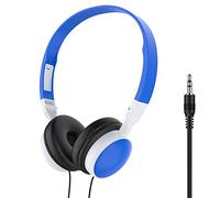 Mothcattl Over Ear Headphone Audio Wired Bass Headsets, Foldable 3.5mm HiFi Gaming Stereo Headphones for TV/PC/Phone/Tablet Light Blue