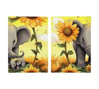 Mother And Baby Elephant Sunflowers Passport Holder, ID Card Protector Case Passport Holder with Slot Passports Travel Wallet Document Cover for Women And Men