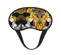 Mother and Baby Elephant Sunflowers Polyester Sleep Mask,Light Blocking Sleep Eye Mask,Night Sleeping Mask, Eye Blinder