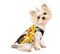 mother and baby elephant sunflowers print Dog Shirts for Small Dogs Stretchy T-Shirts Lightweight Tank Top Sleeveless Striped Vest