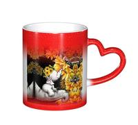 Mother and Baby Elephant Sunflowers Starry Sky Color Changing Mug, Adding A Touch of Magic to Your Daily Life