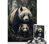 Mother And Baby Panda Jigsaw Puzzles 1000 Pieces for Teenagers Boost Memory And Cognitive Function Calm Peaceful Leisure Activity (38X52cm)