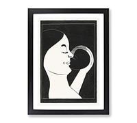 Mother And Child By Samuel De Mesquita Classic Painting Framed Print | A4 Black Framed Wall Art | Ready to Hang | Classic Historical Picture | Living Room Bedroom Lounge Office