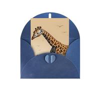 Mother And Child Giraffe Greeting Card, 4x6 Inches, Heart-Shaped Envelope Packaging, #Suitable For All Occasions.
