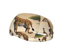 Mother and Child Giraffe Pattern Sports Sweatband Headscarf Head Bands for Women Men Suitable for Running Yoga Fitness Football