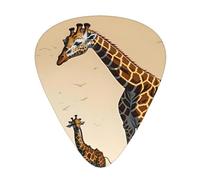 Mother and child giraffe Print Guitar Picks 12 Pack - Thin Medium Heavy Plectrums for Acoustic Guitar Bass Electric Guitar