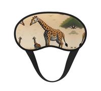 Mother and Child Giraffe Printed Eye mask, for Sleeping, Light-Blocking, Soft and Comfortable, Elastic Band