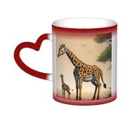 Mother and child giraffe Red It is a color-changing mug, black for cold and white for hot, and more durable after hand washing.pajamas for women short sleeve,pajama tops for women short sleeve,