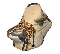 Mother and child giraffe Versatile full-print Stroller Chair Cover/Nursing Cover, specially designed for your baby