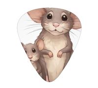 Mother And Child Rats 12 Pack Guitar Plectrums With Storage Case, 0.46/0.71/0.96mm, Including Thin, Medium Thick Guitar Plectrums For Electric Guitars Bass Ukulele