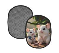 Mother and Child Rats 2PCS Pattern Anti-scalding pad, Foldable, Suitable for hot Pot/Baking Tray/Soup Bowl