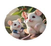 Mother and Child Rats Christmas Tree Skirt 30" Fashion Holiday Accessories Suitable for Halloween and Christmas