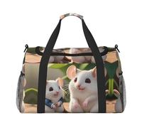 Mother and child rats Print Large Hand Travel Bag, Waterproof Tote Handbag for Women, Duffel Bag Sport Gym for Men