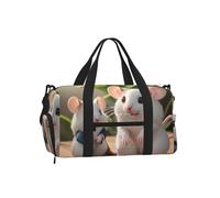 Mother and Child Rats Sports Duffel Bag with Shoe Compartment-Lightweight Gym Weekender for Men Women, Waterproof Travel Tote with Wet Pocket