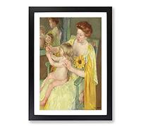 Mother and Child Vol.1 by Mary Cassatt Framed Print | A2 Black Framed Wall Art | Ready to Hang | Modern Nature Picture | Living Room Bedroom Lounge Office