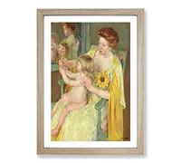 Mother and Child Vol.1 by Mary Cassatt Framed Print | A2 Oak Framed Wall Art | Ready to Hang | Modern Nature Picture | Living Room Bedroom Lounge Office