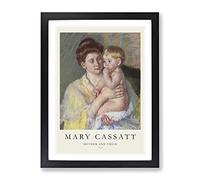 Mother And Child Vol.4 By Mary Cassatt Exhibition Museum Painting Framed Print | A4 Black Framed Wall Art | Ready to Hang | Modern Historical Picture | Living Room Bedroom Lounge Office
