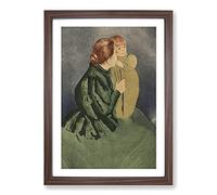 Mother and Child Vol.5 by Mary Cassatt Framed Print | A2 Walnut Framed Wall Art | Ready to Hang | Modern Nature Picture | Living Room Bedroom Lounge Office
