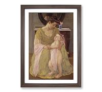 Mother and Child Vol.6 by Mary Cassatt Framed Print | A2 Walnut Framed Wall Art | Ready to Hang | Modern Nature Picture | Living Room Bedroom Lounge Office