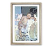 Mother and Child Vol.7 by Mary Cassatt Framed Print | A2 Oak Framed Wall Art | Ready to Hang | Modern Nature Picture | Living Room Bedroom Lounge Office