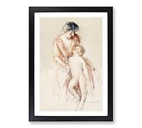 Mother and Child Vol.8 by Mary Cassatt Framed Print | A2 Black Framed Wall Art | Ready to Hang | Modern Nature Picture | Living Room Bedroom Lounge Office