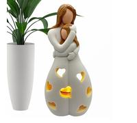 Mother and Daughter Candle Holder | Candle Holder Statue with LED Candle | Flickering Led Candle Gi-ft for Mother's Day | Candle Holder Statue Mother Daughter for Mom, Mother of the Bride