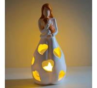 Mother And Daughter Candle Holder Statue With LED Candle | Mother And Daughter Figurine For Mother's Day | Flickering Led Candle Giftt For Home Decoration, Desktop Ornament