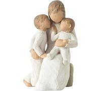 Mother and Son Figurines Mom and Child Statues Sculpted Hand-Painted Figures Mom Birthday Gifts from Son Gifts to Celebrate Mother's Day (A)