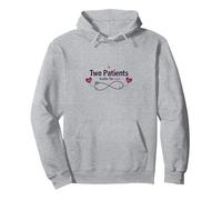 Mother Baby Nurse: Two Patients Double The Love Heartbeat Pullover Hoodie, Adult Unisex, Heather Grey, S