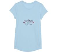 Mother Baby Nurse: Two Patients Double The Love Heartbeat T-Shirt, Girls, Baby Blue, Large