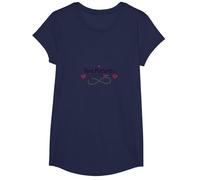 Mother Baby Nurse: Two Patients Double The Love Heartbeat T-Shirt, Girls, Navy, XS