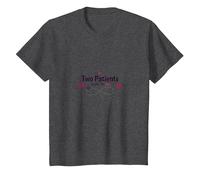 Mother Baby Nurse: Two Patients Double The Love Heartbeat T-Shirt, Kids, Dark Heather Grey, 12 Years