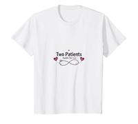 Mother Baby Nurse: Two Patients Double The Love Heartbeat T-Shirt, Kids, White, 12 Years