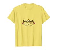 Mother Baby Nurse: Two Patients Double The Love Heartbeat T-Shirt, Men, Lemon, L