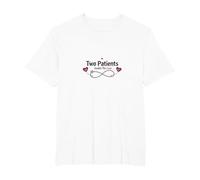 Mother Baby Nurse: Two Patients Double The Love Heartbeat T-Shirt, Men's Big and Tall, White, 2X Tall