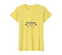 Mother Baby Nurse: Two Patients Double The Love Heartbeat T-Shirt, Women, Lemon, L