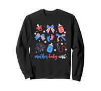 Mother Baby Unit Coquette Bow MBU Nurse Postpartum 4th July Sweatshirt
