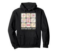 Mother Baby Unit Kawaii Medical Icon Grid Postpartum Nurse Pullover Hoodie