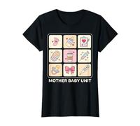 Mother Baby Unit Kawaii Medical Icon Grid Postpartum Nurse T-Shirt